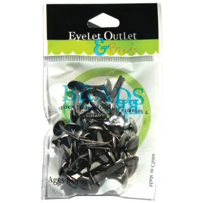 6 Pack - Eyelet Outlet Round Brads 8mm 40/Pkg-Brushed Silver - BRD8MM-247