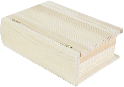 4 Pack - Multicraft Wood Keepsake Book Box-7"X5"X2.25" - WS946
