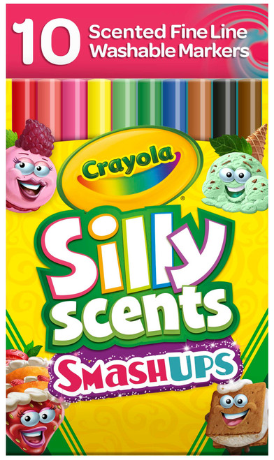 6 Pack - Crayola Silly Scents Washable Slim Markers 10/Pkg-Assorted Colors - 58-5071 - 071662182755