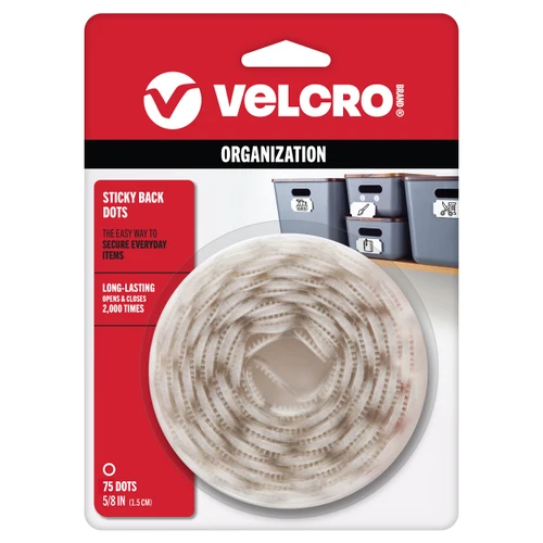 4 Pack - VELCRO(R) Brand Sticky Back Coins .625" 75/Pkg-White - 90090 - 075967900908