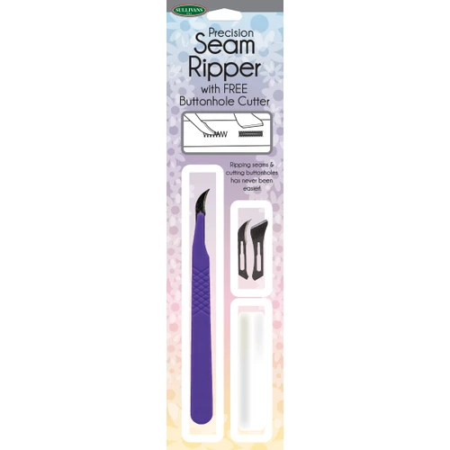 6 Pack - Sullivans Precision Seam Ripper With Free Buttonhole Cutter-Purple - 372SR-37265