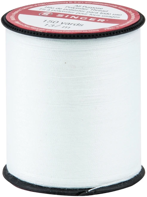 12 Pack - SINGER All-Purpose Polyester Thread 150yd-White - 60000-60100