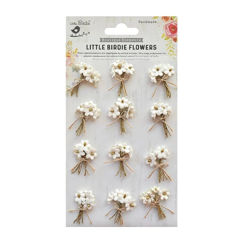 6 Pack - Little Birdie Paper Bouquet 12/Pkg-Moon Light - BOUQT12-69310 - 8903236511543