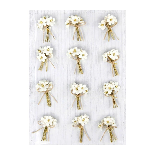 6 Pack - Little Birdie Paper Bouquet 12/Pkg-Moon Light - BOUQT12-69310