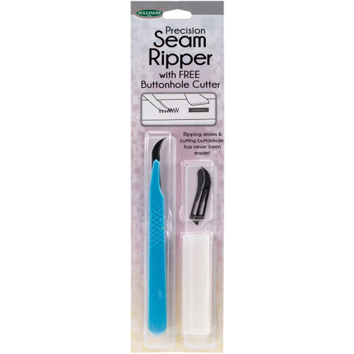 6 Pack - Sullivans Precision Seam Ripper With Free Buttonhole Cutter-Blue - 372SR-37266 - 739301372669