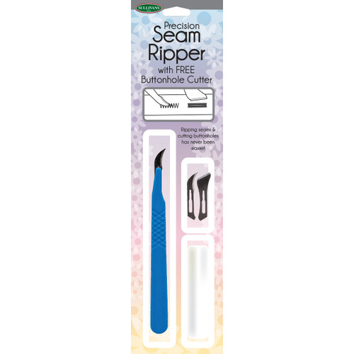 6 Pack - Sullivans Precision Seam Ripper With Free Buttonhole Cutter-Blue - 372SR-37266