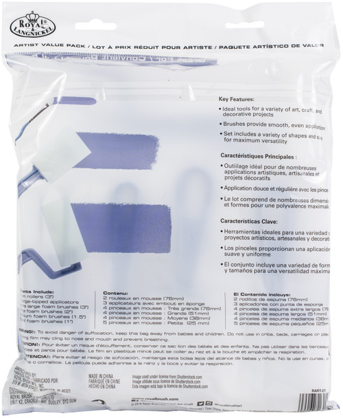 6 Pack - Royal & Langnickel(R) Foam Accessory Artist Pack 22/Pkg- - RART27