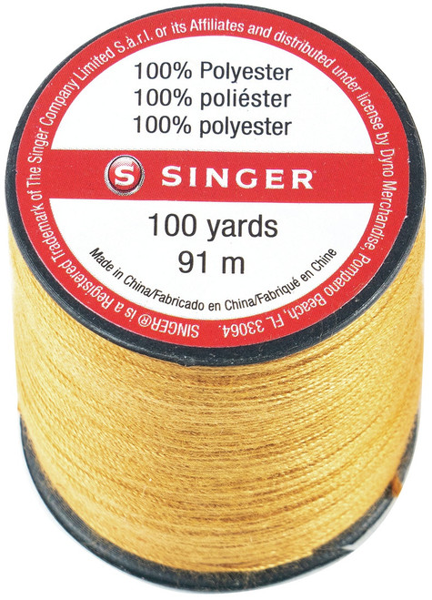 12 Pack - SINGER Blue Jean Thread 100yd-Old Gold - 67120
