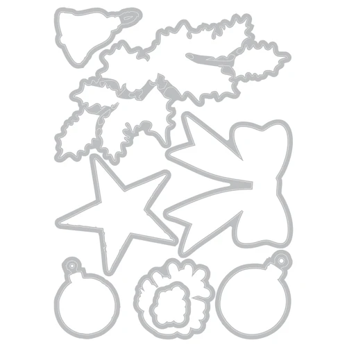 Sizzix Clear Stamps Set w/Framelit Dies By 49 & Market-Build a Wreath - 5A003T8J-1HQ34