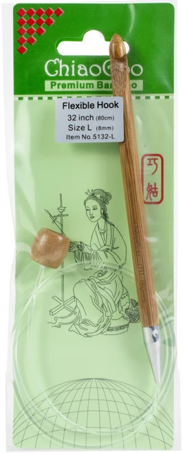 6 Pack - ChiaoGoo Flexible Tunisian Hook 32"-Size L11/8mm - 5132-L - 812208025637