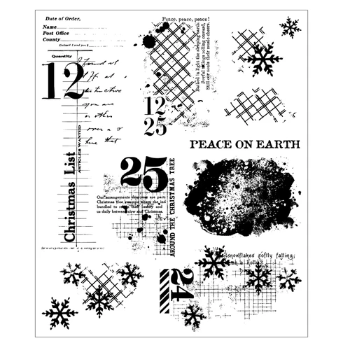 Sizzix Clear Stamps Set By 49 & Market-Holiday Textures - 5A003T88-1HQ39