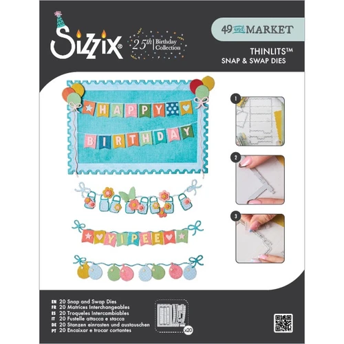 Sizzix Thinlits Die Set 20PK by 49 & Market-All about Banners - 5A003S6T-1HP1C - 630454295211