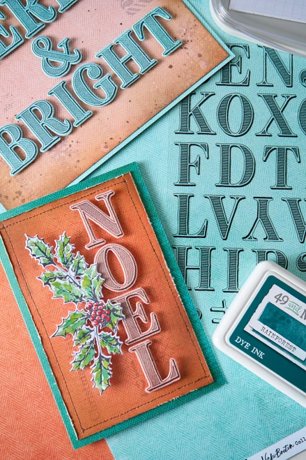 Sizzix Clear Stamps Set By 49 & Market-Textured Alphabet - 5A003T8H-1HQ3C