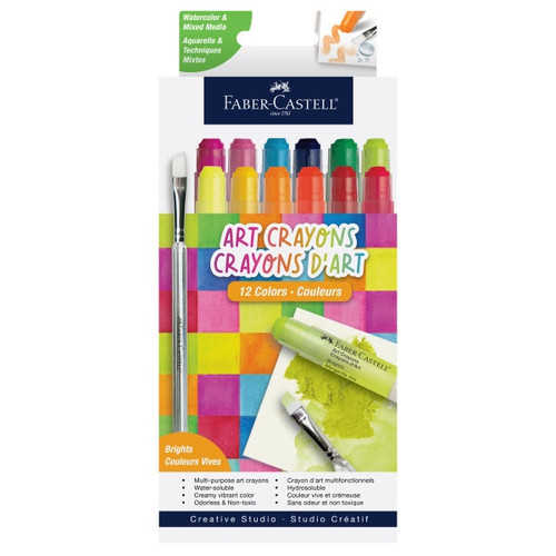 Faber Castell Creative Studio-Art Crayons-Set of 12-Bright Colors - 5A003R1W-1HMKW - 092633323830