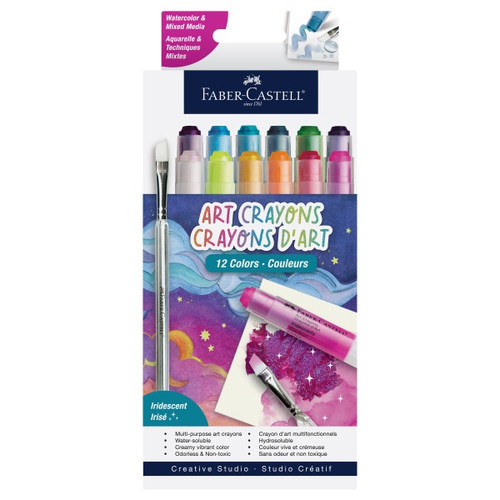 Faber Castell Creative Studio-Art Crayons-Set of 12-Iridescent Colors - 5A003R1W-1HMKZ - 092633323854