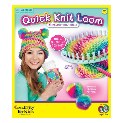 Creativity For Kids Quick Knit Loom-Pom Pom Hat & Cup Cozy - 5A003H0Y-1HC63 - 092633179307