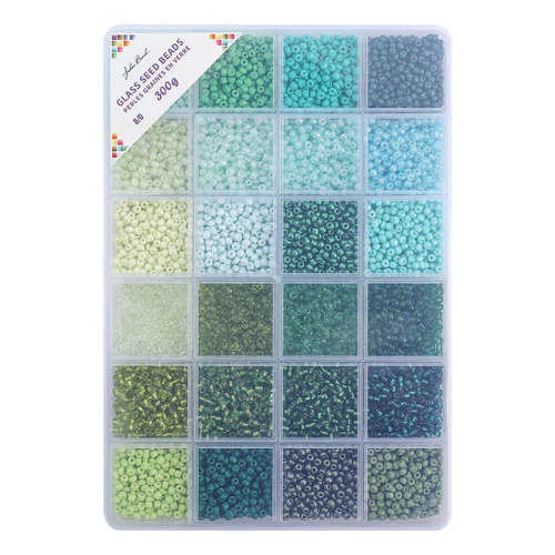 John Bead Glass Seed Beads 8/0 300g-Green Fields - 5A003M8D-1HHLB - 665772313019
