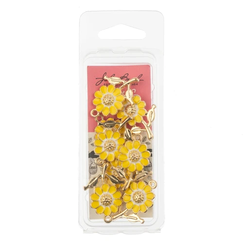 John Bead Sweet & Petite Charms 8/Pkg-Daisy Yellow - 5A003LXL-1HH3J - 665772322646