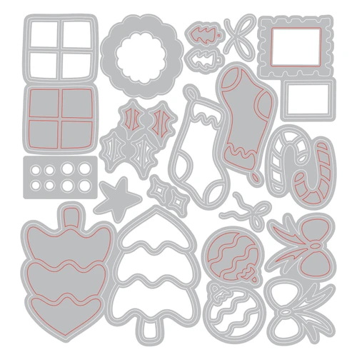 Sizzix Thinlits Die Set 15PK-Holiday Cheer - 5A003T28-1HPG3
