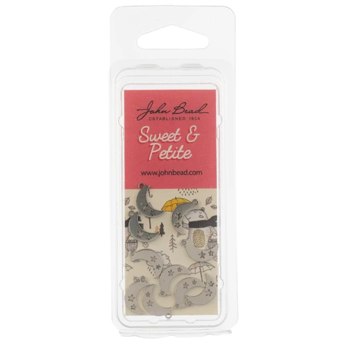 John Bead Sweet & Petite Charms 10/Pkg-Moon w/ Stars - 5A003M1H-1HH69 - 665772322974