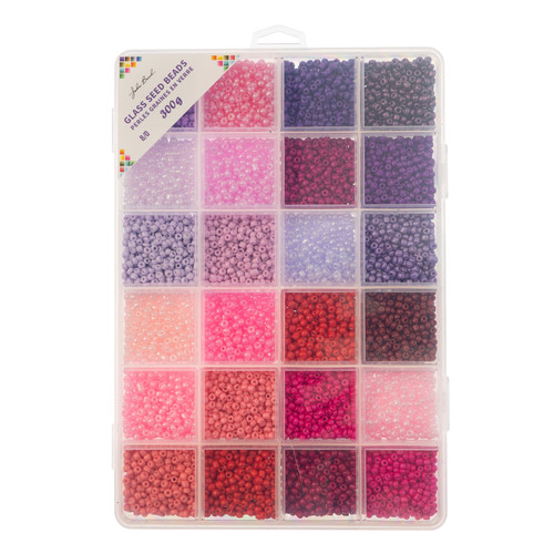 John Bead Glass Seed Beads 8/0 300g-Royal Blush - 5A003M8D-1HHPZ - 665772312968