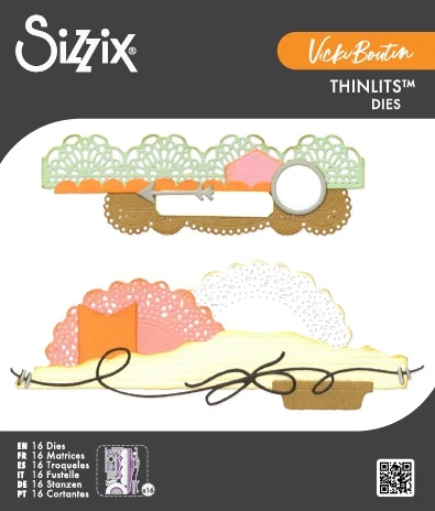 Sizzix Thinlits Die Set By Vicki Boutin 16PK-Border Clusters - 5A003T1P-1HPGG - 630454295372