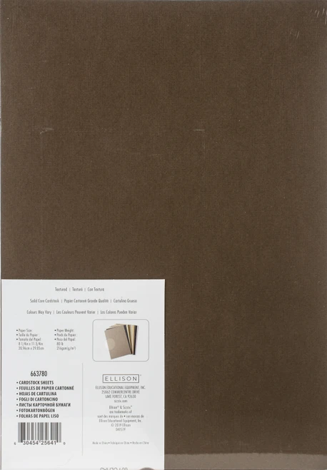 Sizzix Textured Cardstock Sheets A4 60/Pkg-Assorted Colors-Neutrals - S663780