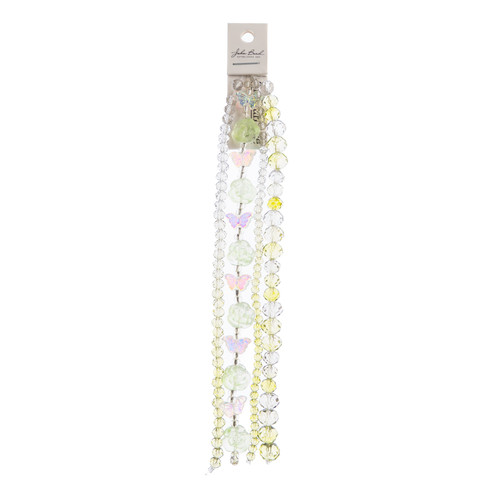 John Bead Crystal Lane DIY Flower Bead Strand 7" -Ombre Green Roses&Butterflies - 5A003QH5-1HLZ9 - 665772311770