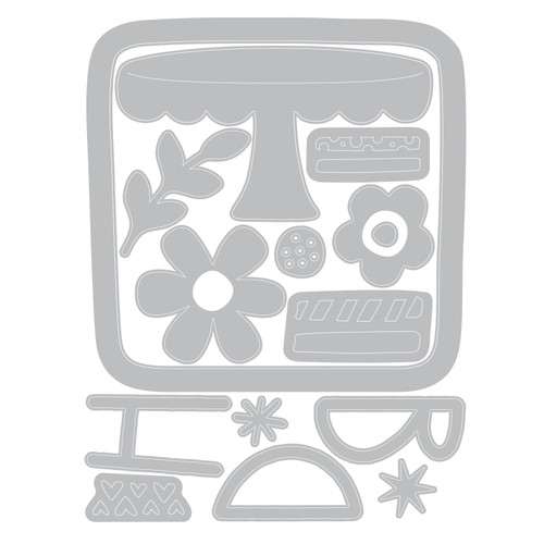 Sizzix Thinlits Die Set 15PK w/2PK Stencils Set-Let's Eat Cake! - 5A003S5V-1HP0C
