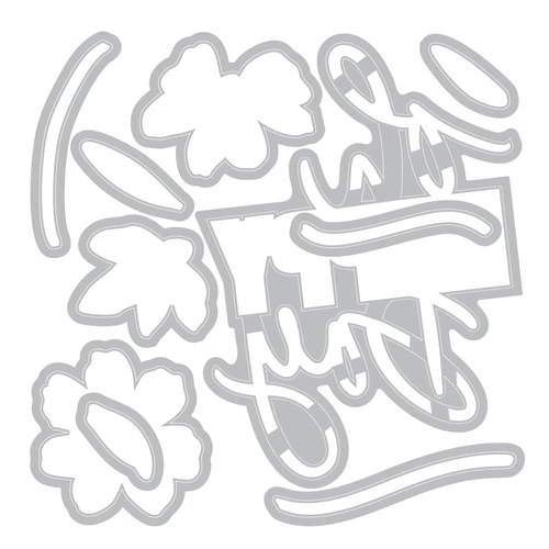 Sizzix Clear Stamps Set 10PK w/10PK Dies by Vicki Boutin-Oh Happy Day - 5A003S6X-1HP0H