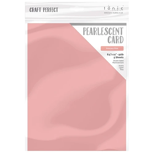 2 Pack - Craft Perfect Pearlescent Cardstock 8.5"X11" 5/Pkg-Princess Pink - PEARL-9545E - 5060517145453
