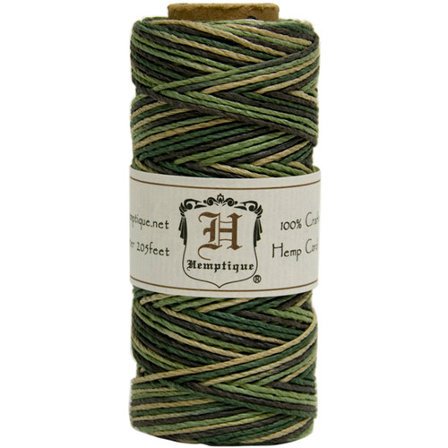 3 Pack - Hemptique Hemp Variegated Cord Spool 20lb 205'-Camo - HSV20-9367 - 091037093677