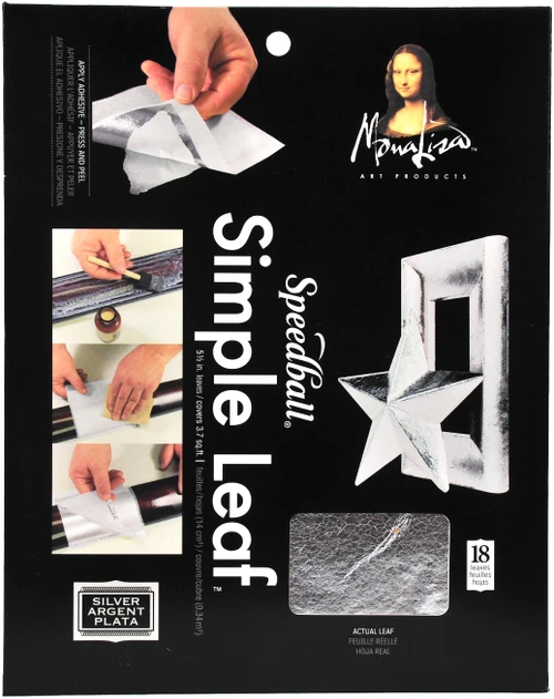 2 Pack - Mona Lisa Simple Leaf Metal Sheets 5.5"X5.5" 18/Pkg-Silver - 00100-31 - 081093100310