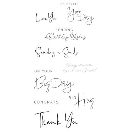 Sizzix Clear Stamp Set By Lisa Jones-Daily Sentiments #2 - 5A00217D-1G40W - 630454289210
