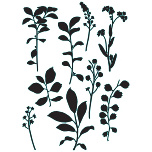 Sizzix A5 Clear Stamps By 49 And Market-Fine Stems 01 - 5A002CNG-1GG54