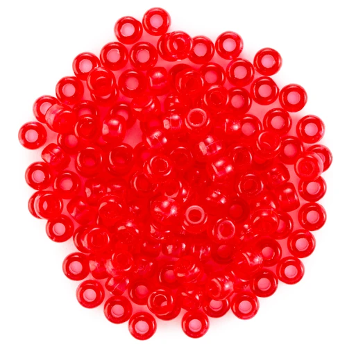 12 Pack - CousinDIY Fun Pack Acrylic Pony Beads 250/Pkg-Clear Red - 34734272