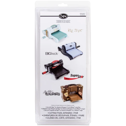 2 Pack - Sizzix BIGkick/Big Shot/Vagabond Cutting Pads 1 Pair-XL Extended 14.625"X6.25"X.125" - 655267 - 841182037367