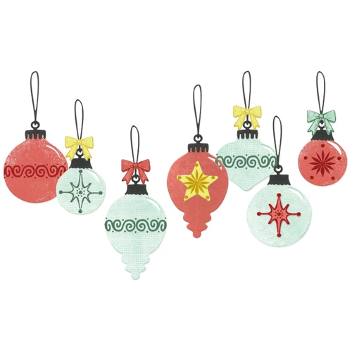 Sizzix Framelits Die & Stamp Set By 49 And Market 30/Pkg-Baubles - 5A00323T-1H3QX - 630454293255