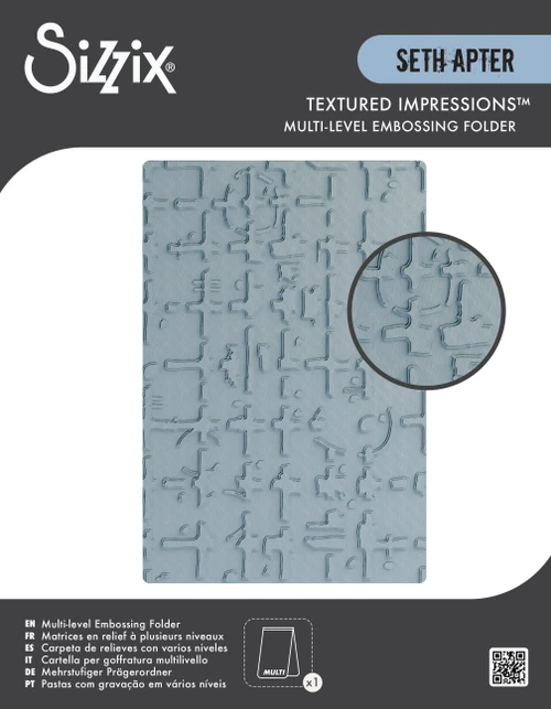 Sizzix Multi-Level Embossing Folder By Seth Apter-Grid Graph - 5A003236-1H3R2 - 630454293286