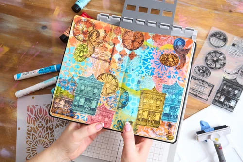 Sizzix Studio A5 Clear Stamp and Stencil Set By Mark Montano-Build It - 5A00323L-1H3R9