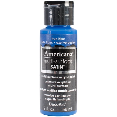 3 Pack - DecoArt Americana Multi-Surface Satin Acrylic Paint 2oz-True Blue - DA5-30-28 - 766218065445