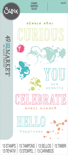 Sizzix Clear Stamps By 49 & Market-13/Pkg - 666630 - 630454289036