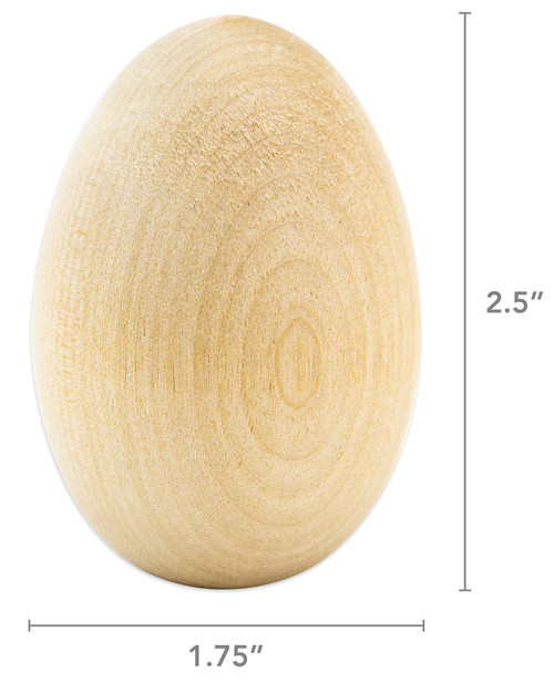 Hygloss Wood Eggs 3/Pkg-1.75"X2.5" - H8594