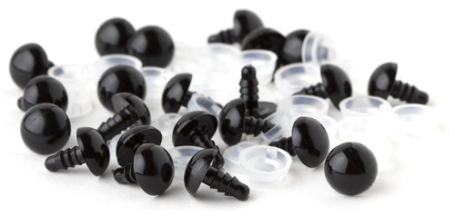 CousinDIY Shank Back Solid Eyes 9mm 8/Pkg-Black - 40000420