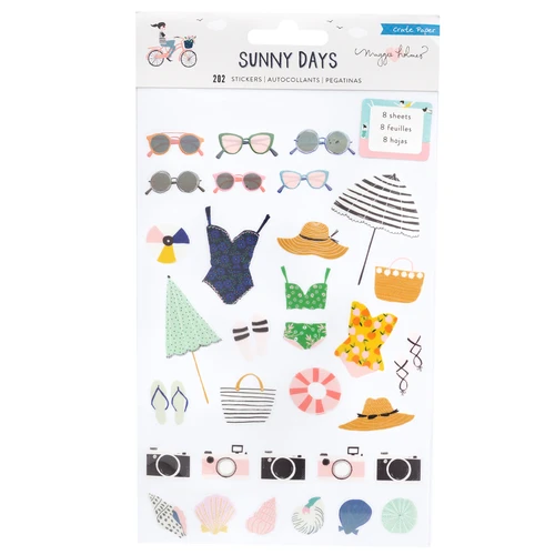 Maggie Holmes Sunny Days Sticker Book 202/Pkg-Icons & Phrases W/Foiled Accents - 350807 - 718813508070