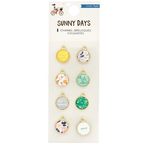 Maggie Holmes Sunny Days Charm Embellishments 8/Pkg-Bronze & Epoxy - 350810 - 718813508100