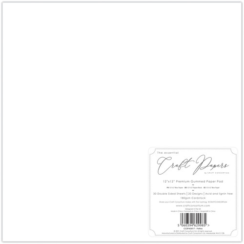 Craft Consortium Double-Sided Paper Pad 12"X12" 30/Pkg-Patina, 20 Designs CCPAD017