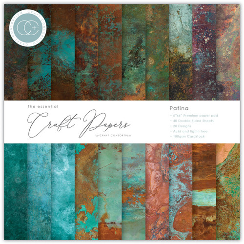 Craft Consortium Double-Sided Paper Pad 6"X6" 40/Pkg-Patina, 20 Designs CPAD017B - 50603946299925060394629992