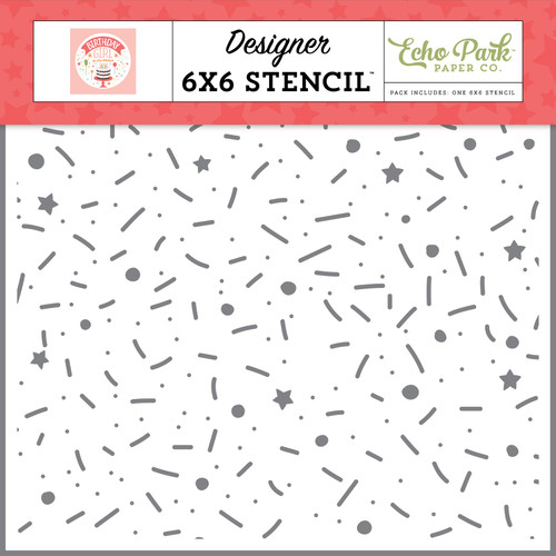 2 Pack Echo Park Stencil 6"X6"-Birthday Sprinkles IG262034 - 793888082502