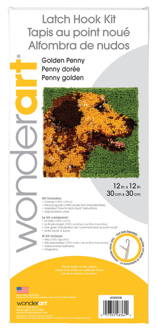 Wonderart Latch Hook Kit 12"X12"-Golden Penny - 426908 Wonderart Latch Hook Kit 12"X12"-Golden Penny - 426908